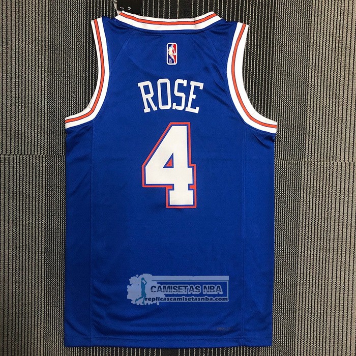 Camiseta New York Knicks Derrick Rose NO 4 Statement 2020-21 Azul